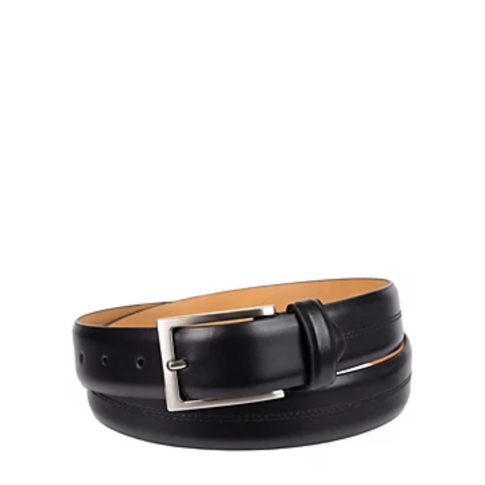 Mens crown and ivy black leather belt 44